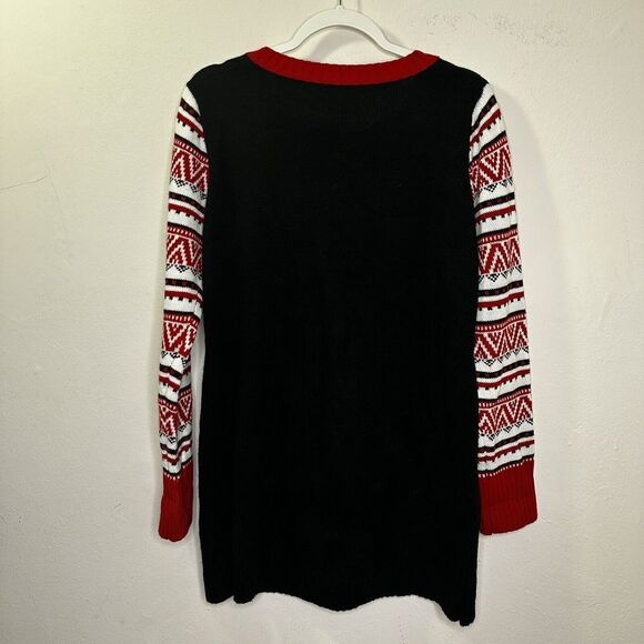 Women’s Holiday Time Ugly Christmas Elf  Sweater Bells Bling Swinging Legs Large - Picture 9 of 11